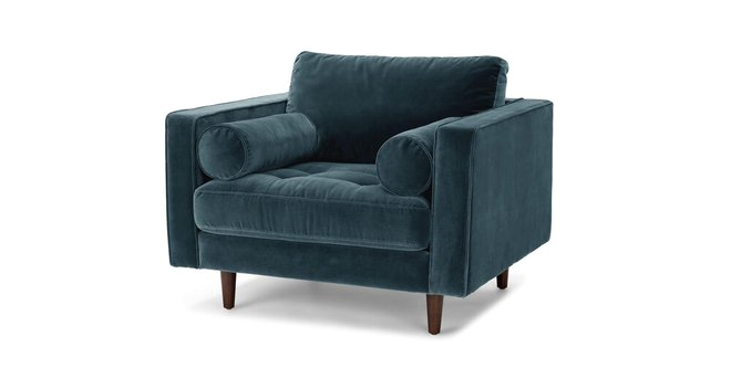 sven tufted velvet chair pacific blue