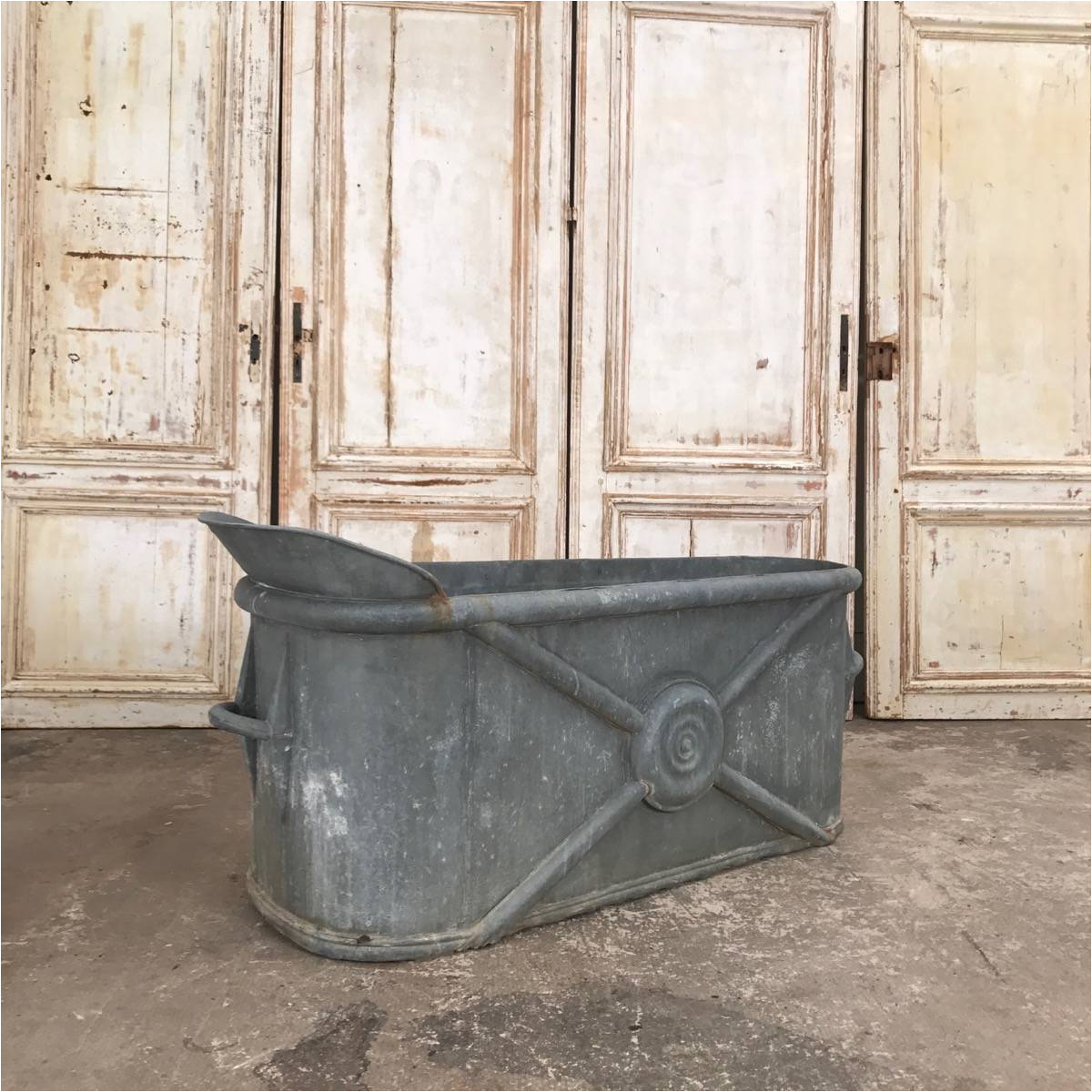 antique zinc bathtub