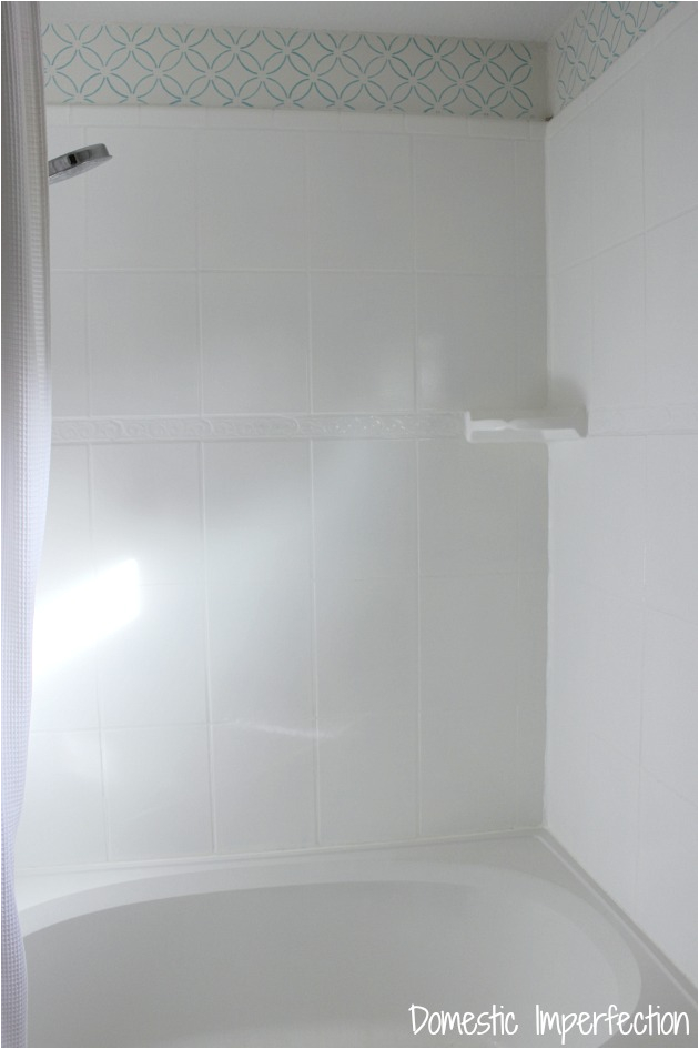 my painted shower one year later