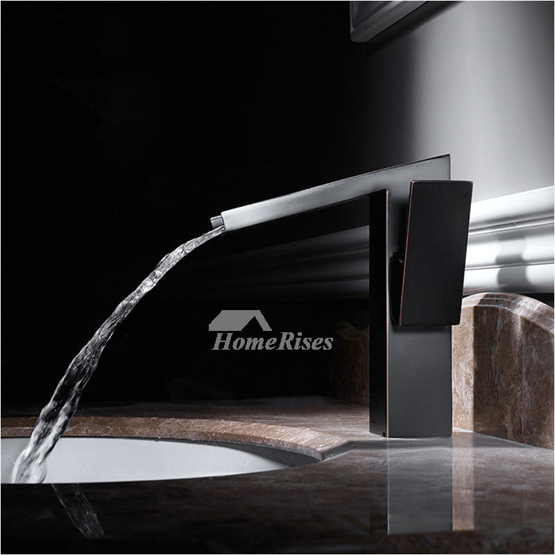 black single hole bathroom faucet painting one handle vessel waterfall p hois 6088