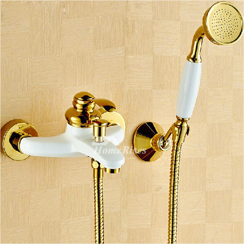 Painting Bathtub Faucets Modern White Brass Bathtub Faucet Wall Mount Painting Simple