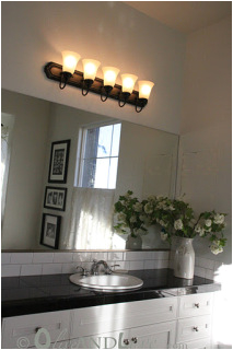 spray painting bathroom light fixture