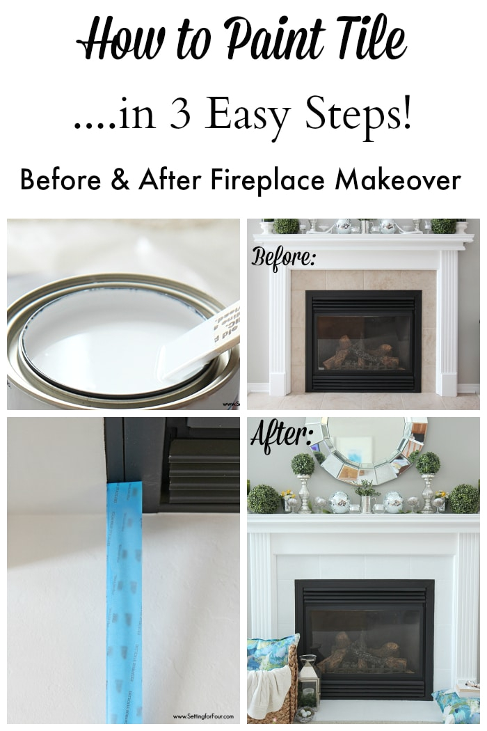 Painting Bathtub Insert How to Paint Tile Easy Fireplace Paint Makeover