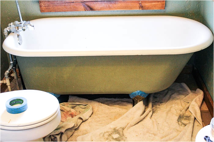 Painting Clawfoot Bathtub How to Paint A Claw Foot Tub at Home with ashley