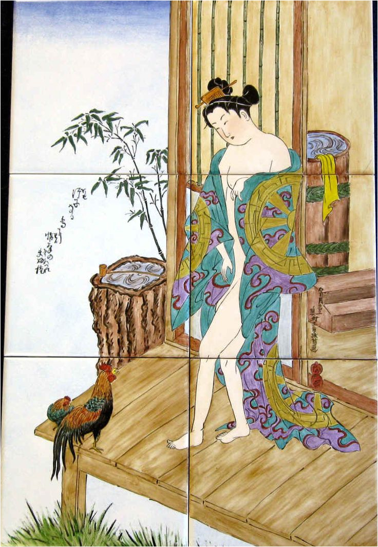 Painting Dead Bathtub 10 Best Hand Painted Ukiyo E Woodblock Print Tile Glass