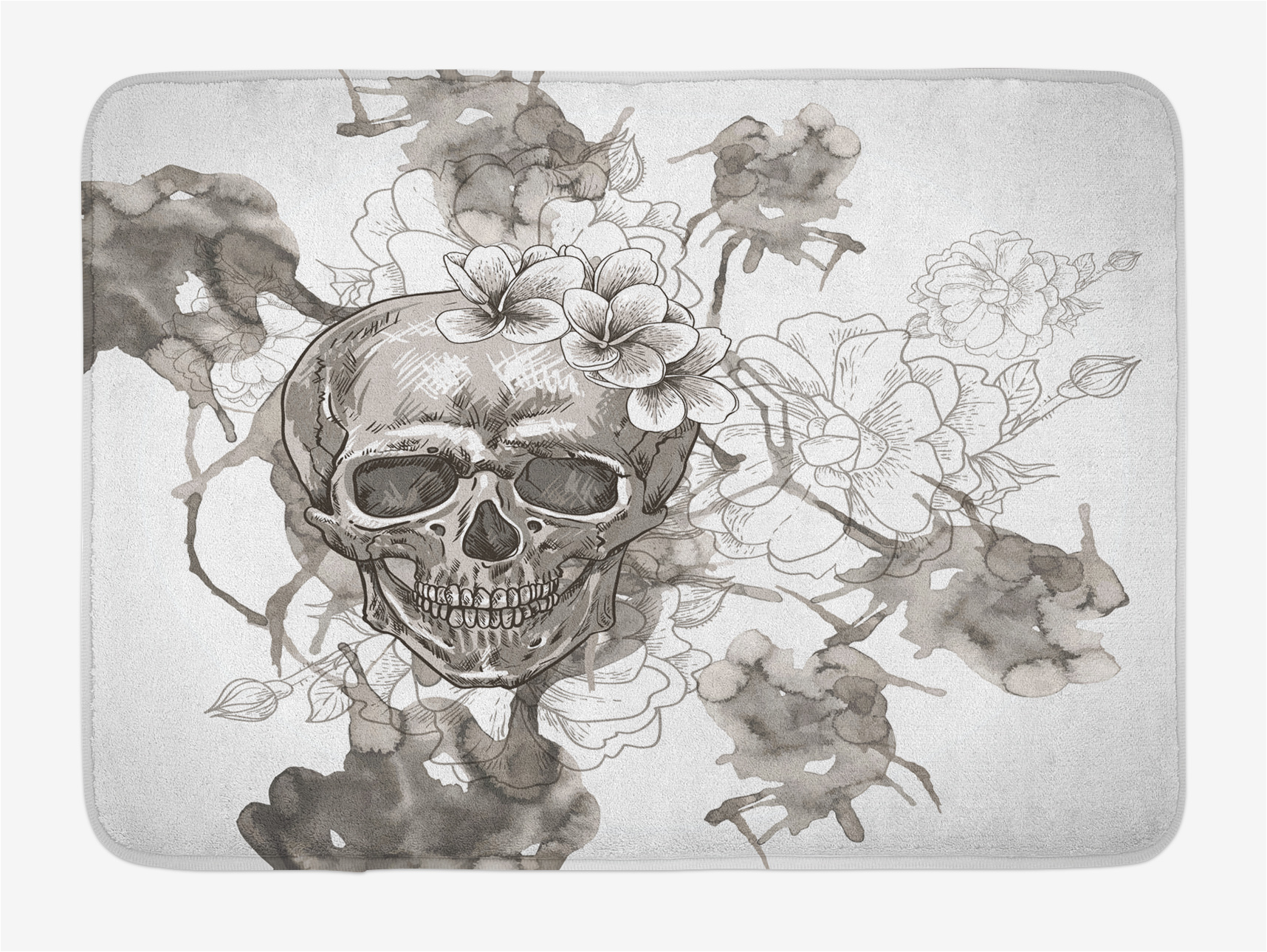Painting Dead Bathtub Day the Dead Bath Mat Painting Skull Flowers Dia De