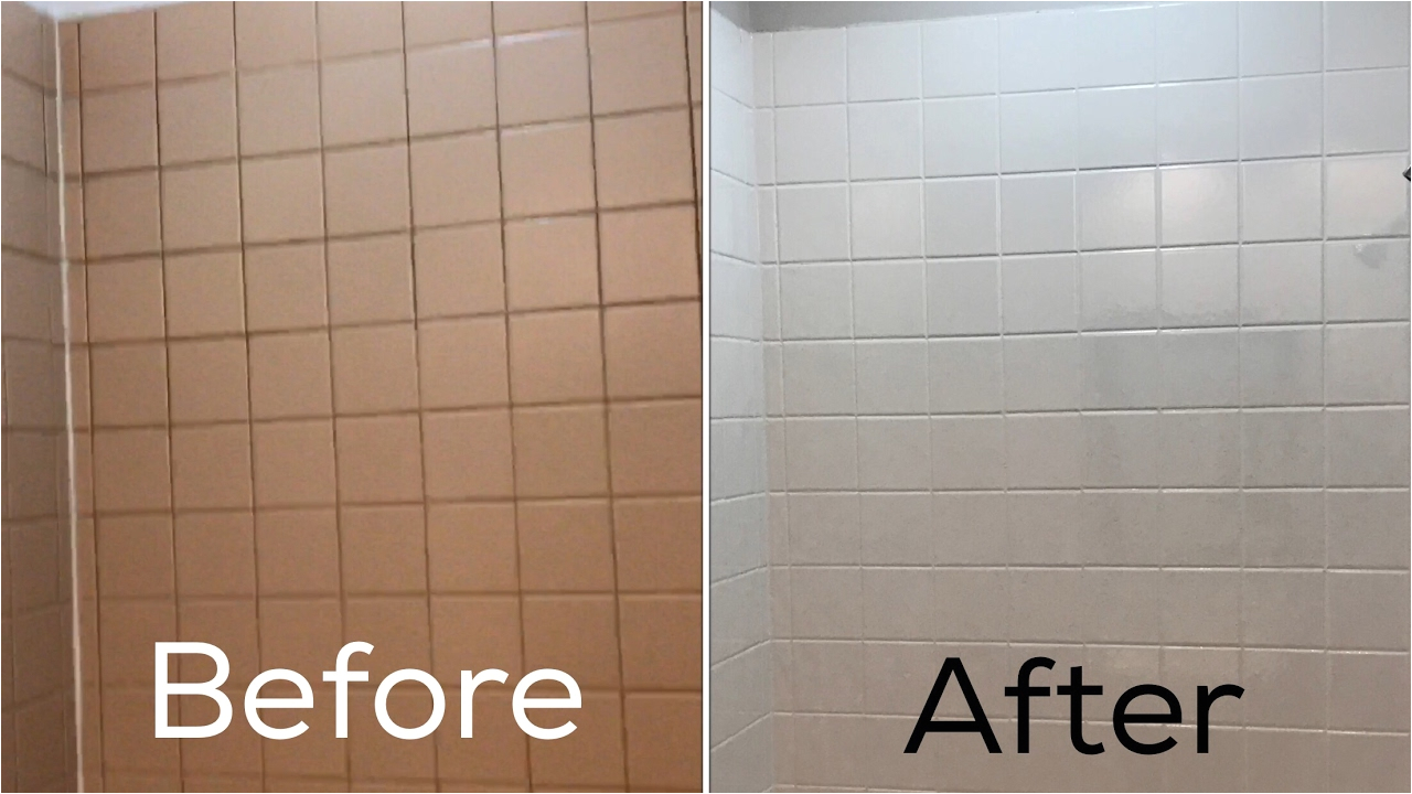 Painting Over Bathtub Refinishing Ceramic Tile In My Bathroom before and after
