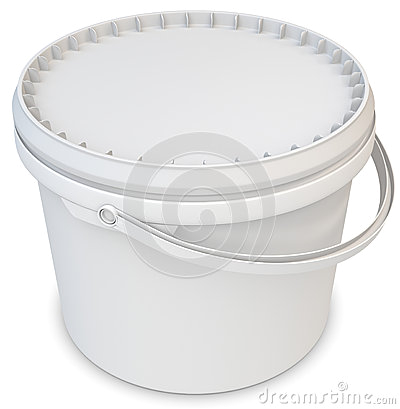 stock photo d blank white tub paint plastic bucket container background image