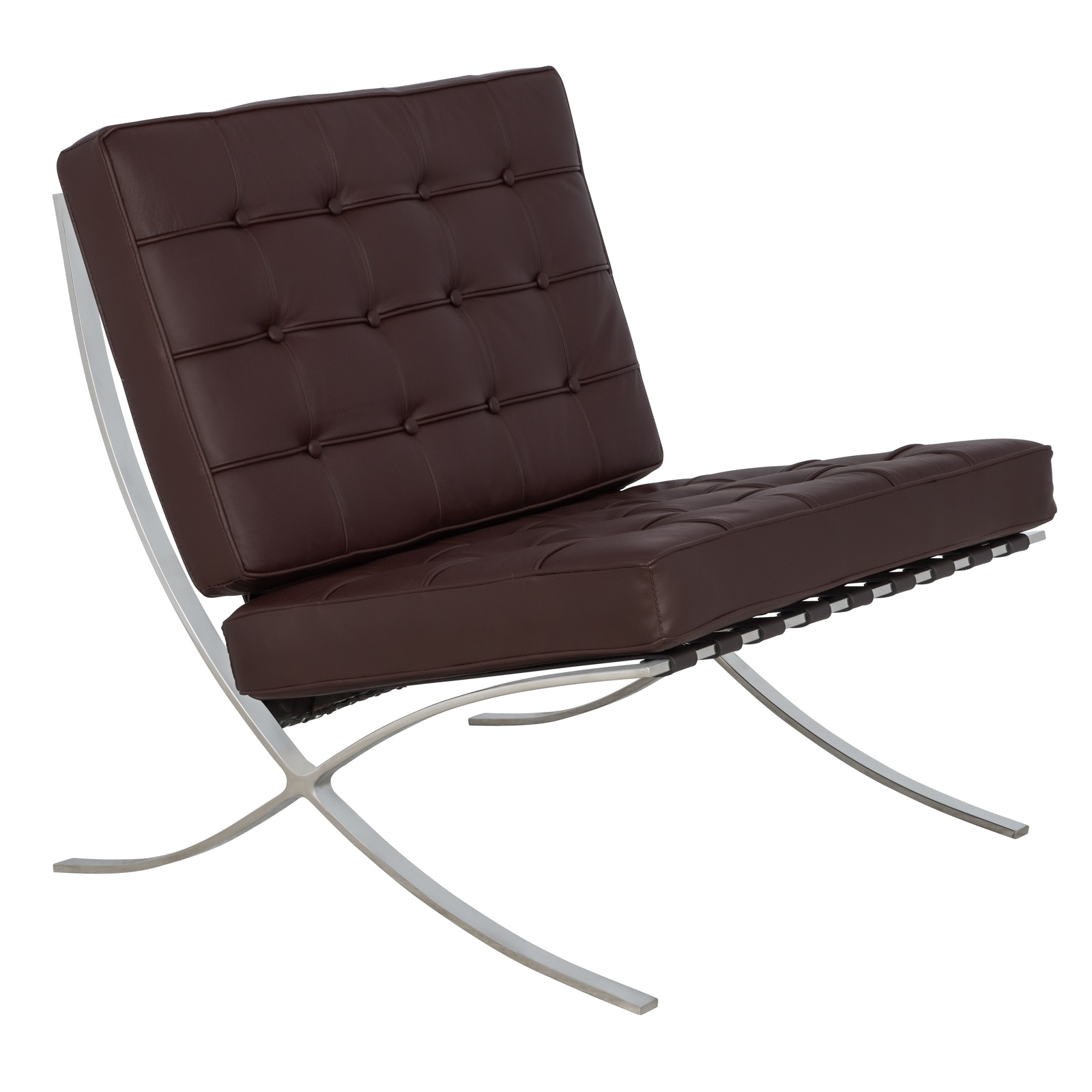 bellefonte modern pavilion chair in dark brown leather