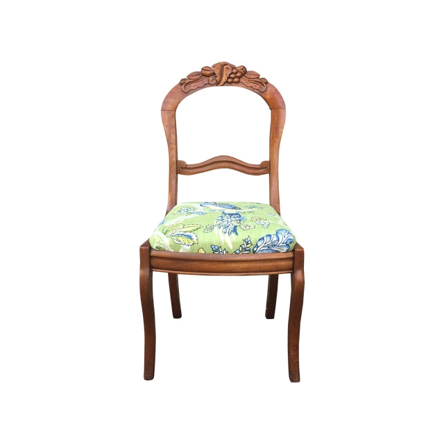 vintage chinoiserie peacock floral accent chair