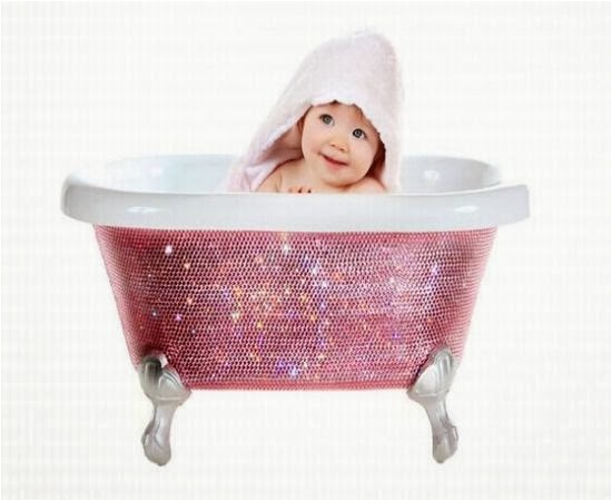 swarovski studded baby bathtub