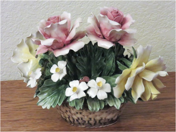 capodimonte porcelain flower basket