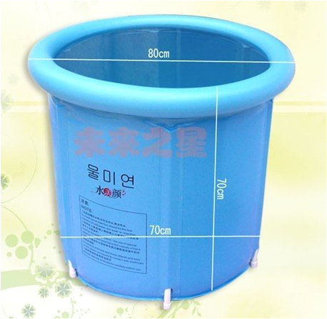 happy life portable plastic bathtub blue