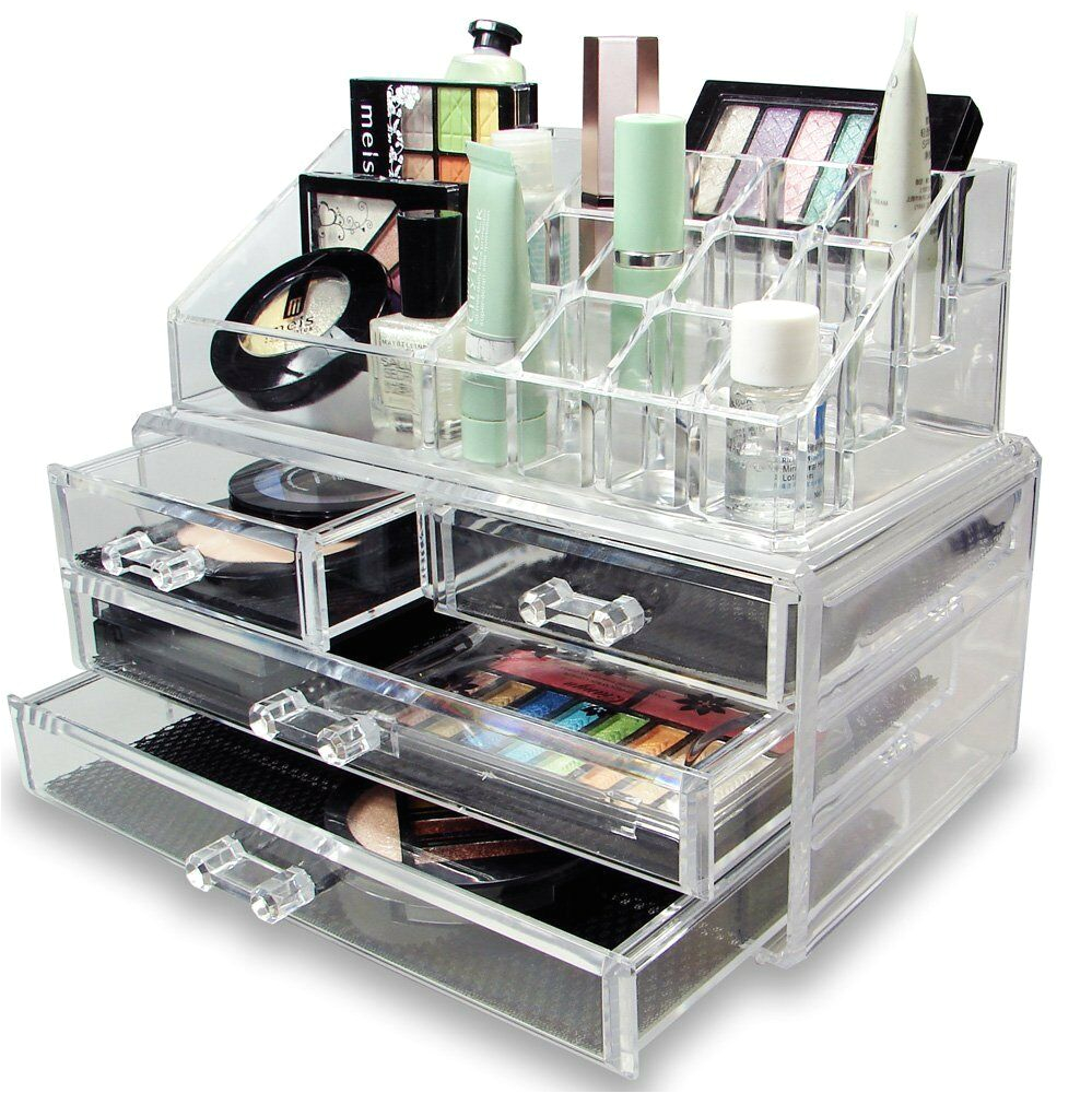 Portable Bathroom Drawers Cosmetic Holder 4 Drawers Jewelry Chest Make Up Case