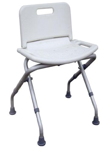 MedMobile Portable Folding Shower Bench with Back