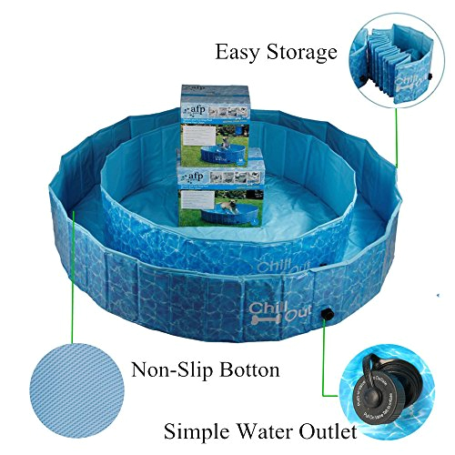 all for paws outdoor bathing dog pool portable pet bath tub blue