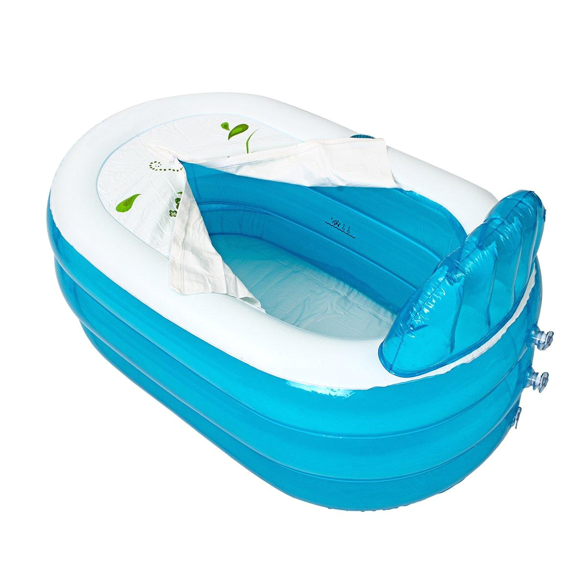 Inflatable Bathtub Portable Bath Tub PVC Camping Travel Folding SPA Bath With Cushion Pipe p