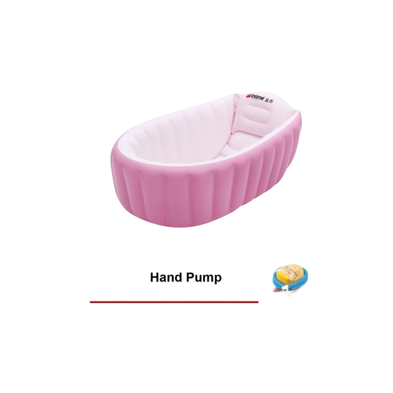 little b house inflatable baby bath tub portable bathtub free hand pump ba01 pink