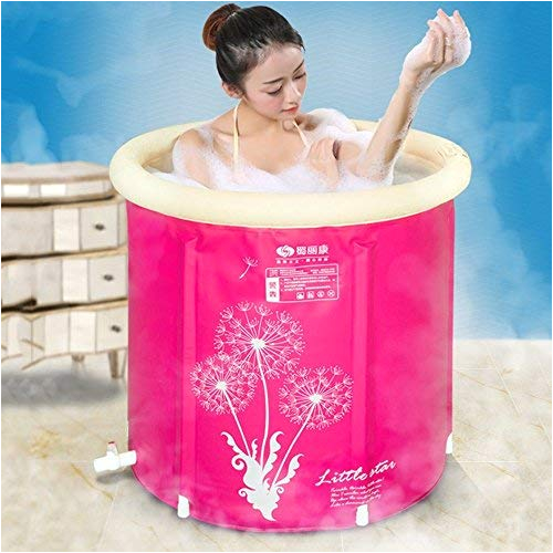 plastic bathtubinflatable bathtub adult with drain portable foldable free standing soaking bath tub sauna inflatable adult indoor tubs easy to installfour seasons function 7575cmpink