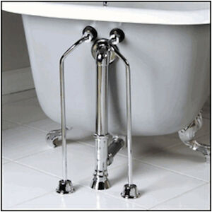Portable Bathtub with Legs Plumbing Pair Water Supply Lines for Clawfoot Bath Tub On