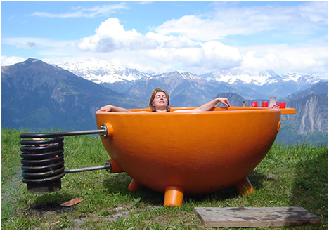 hot cup of tub portable wood fired outdoor soaking pool