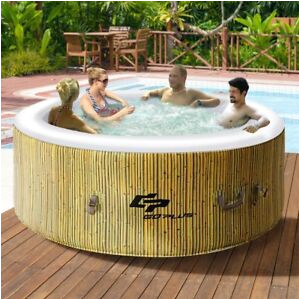 Portable Heated Bathtub Spa 4 Persons Portable Heated Round Bubble Massage Spa