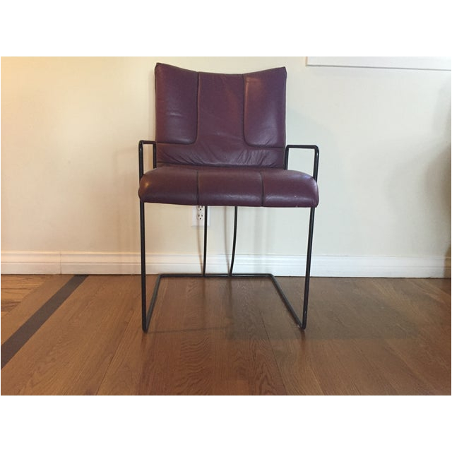 purple leather accent chairs a pair