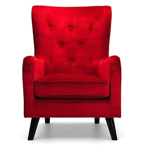 velluto red velvet accent chair