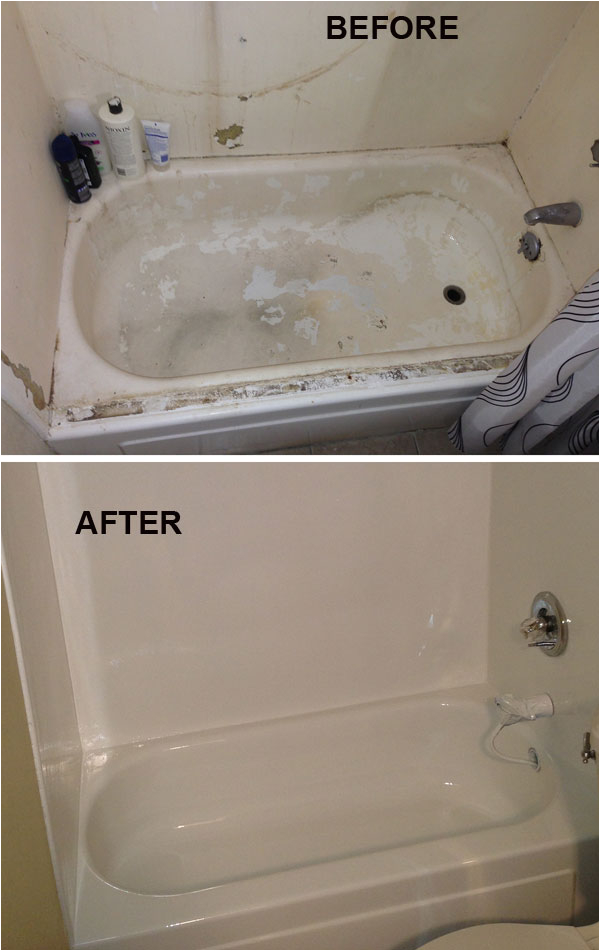 Reglaze Tub before and after Bathtub Reglazing Honolulu