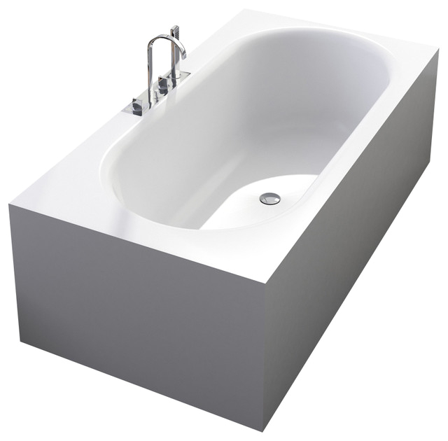 ADM Matte White Stand Alone Resin Bathtub Matte modern bathtubs