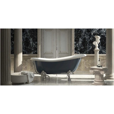 classic design freestanding blue resin bathtub fregona made in italy