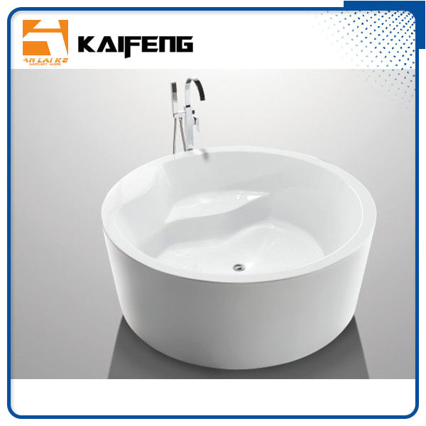 sale white round freestanding bathtub acrylic round soaking tub with center drain
