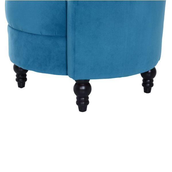 hom 45 tufted high back flannelette accent chair blue