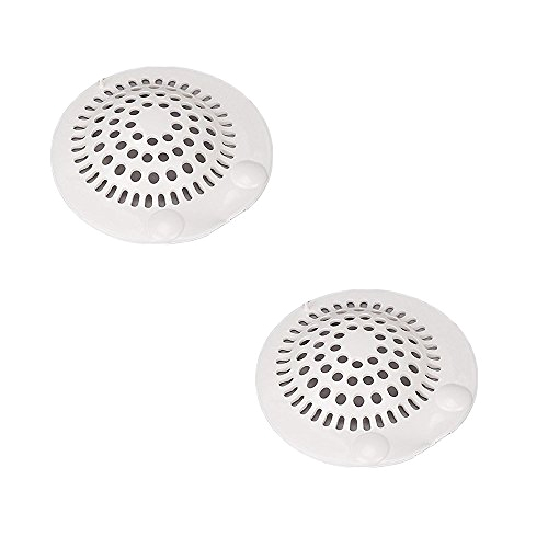 meetory 2x rubber bath sink strainer hair catcher shower drain cover trap for kitchen bathroom basin white