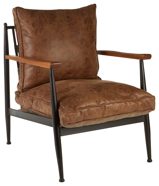 premier housewares new foundry faux leather armchair rustic armchairs and accent chairs