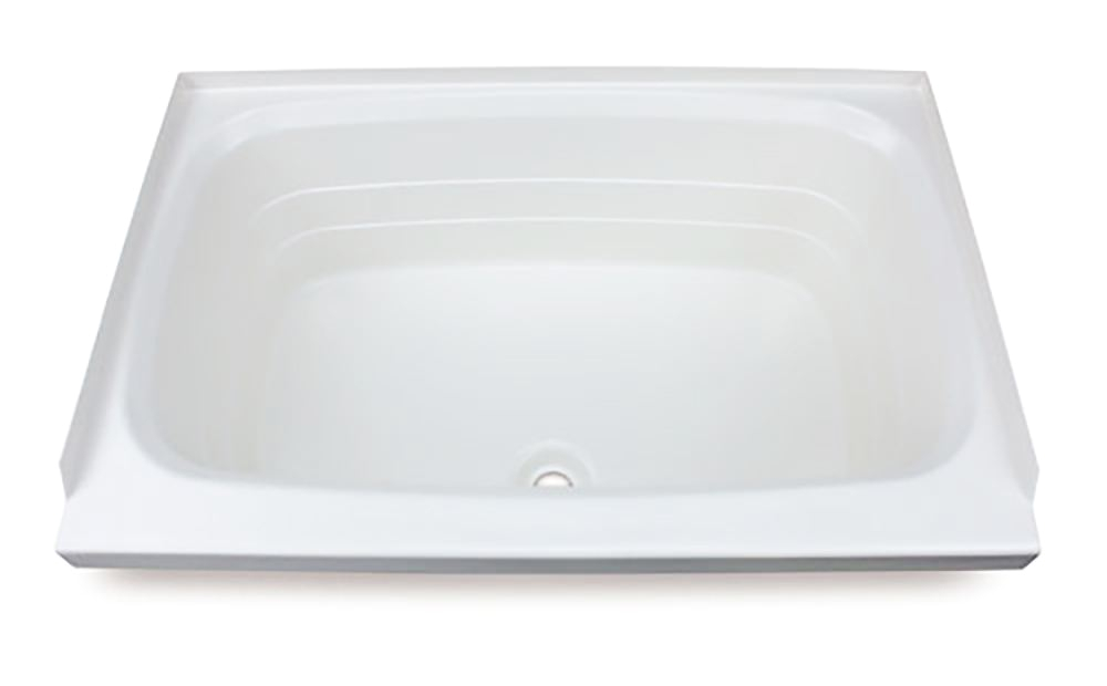 better bath 24 x 36 rv bath tub center drain white color