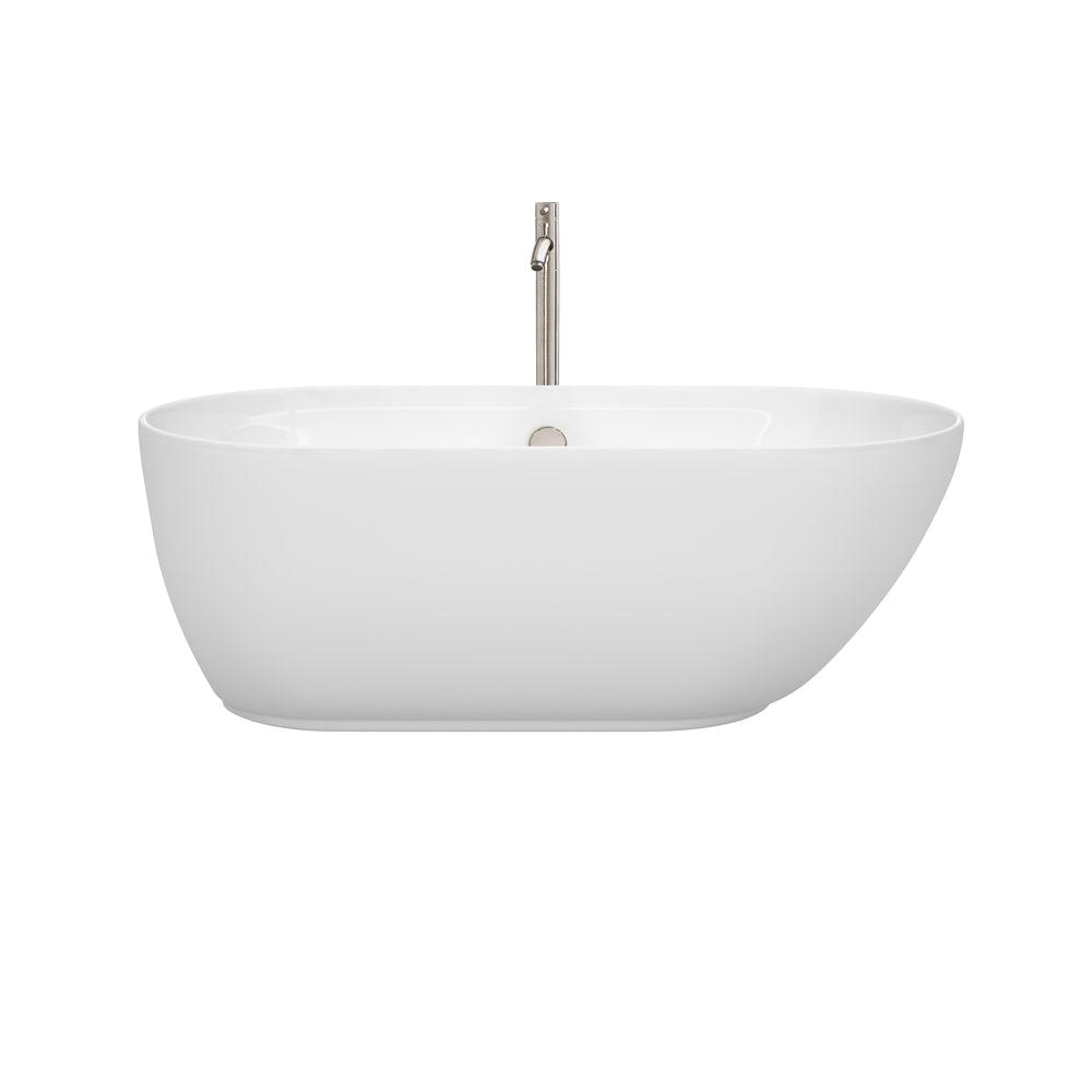 Serenity 5.9 Ft. Center Drain Bathtub In White Freestanding Bathtubs Bathtubs the Home Depot