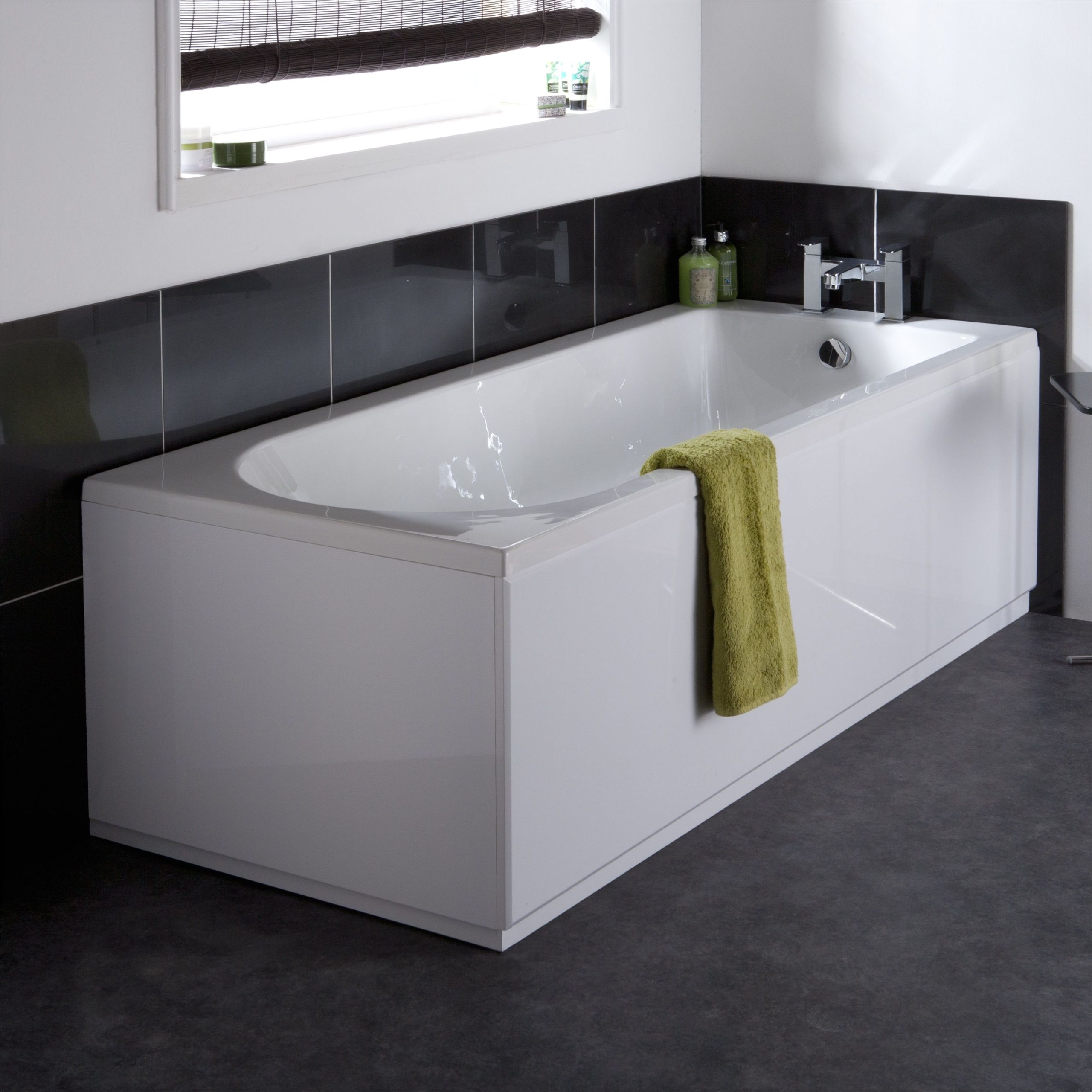 premier 1600mm high gloss white mdf front bath panel bpr103