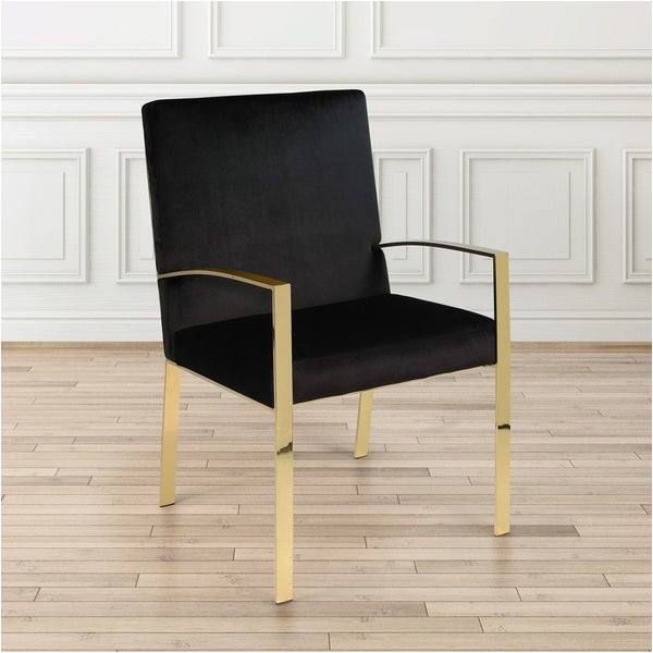 Small Black Accent Chair Shop Gold Metal Accent Chair with Black Velvet Upholstery