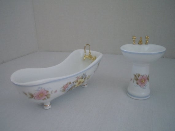 miniature bathtub and sink porcelain