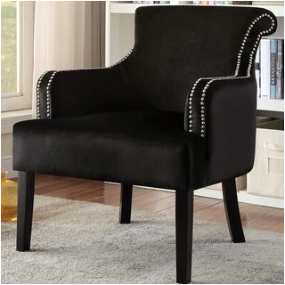 Small Velvet Accent Chair Shop Living Room Black Velvet Accent Chair with Nailhead