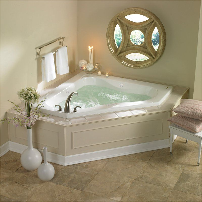 Small Whirlpool Bathtub Jacuzzi Esp6060wcl1hxa Almond 60" X 60" Espree Corner