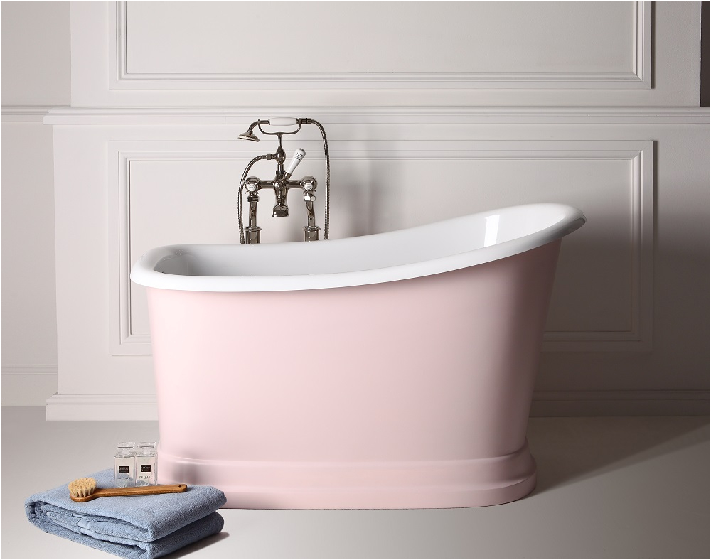 small freestanding bath makes big bathroom splash