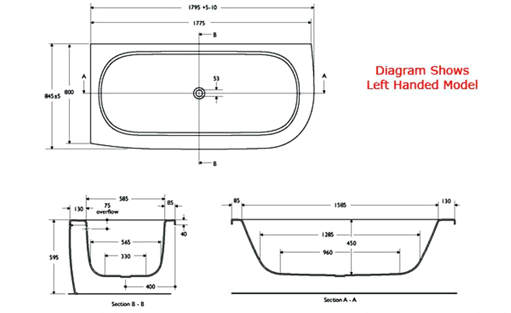 standard size soaking tub