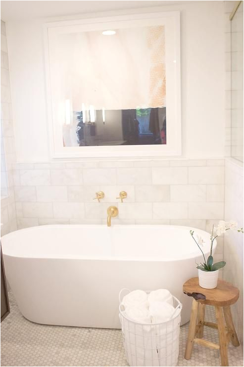 Spa Like Bathtubs Spa Like Bathroom with Oval Tub and Wall Mount Gold Tub