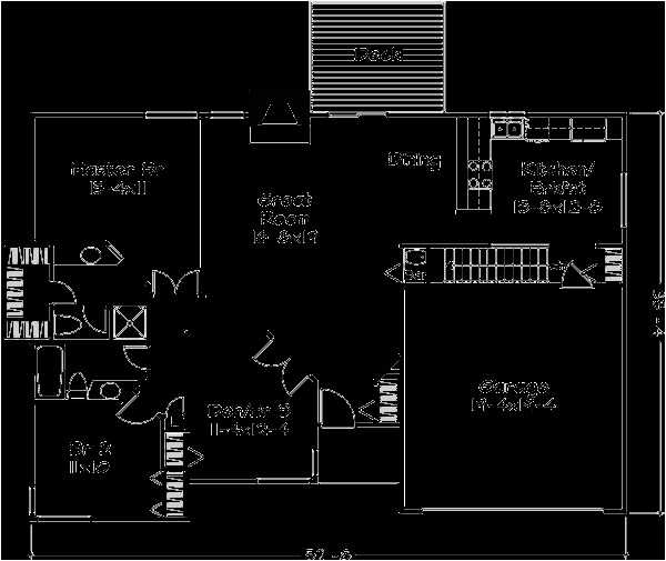 Square Foot Bathtub area Ranch Style House Plan 2 Beds 2 00 Baths 1400 Sq Ft Plan