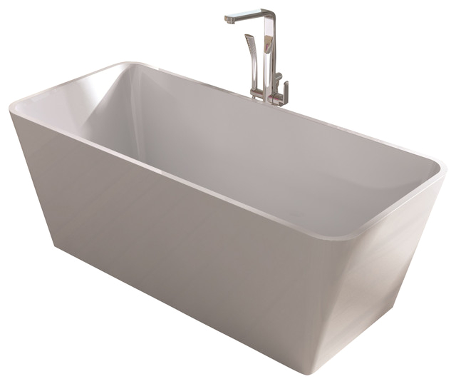 White Stand Alone Resin Bathtub White Medium bathtubs