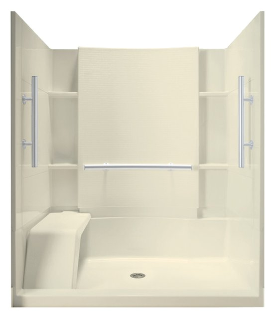 sterling accord 36x60x745 vikrell alcove shower kit biscuit contemporary shower stalls and kits