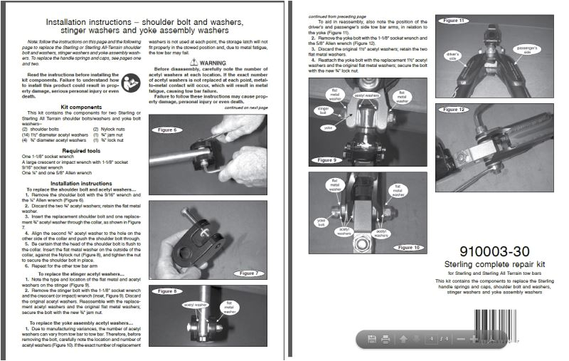 Sterling Vikrell Installation Instructions Repair Kit Re Mendation and Installation Instructions