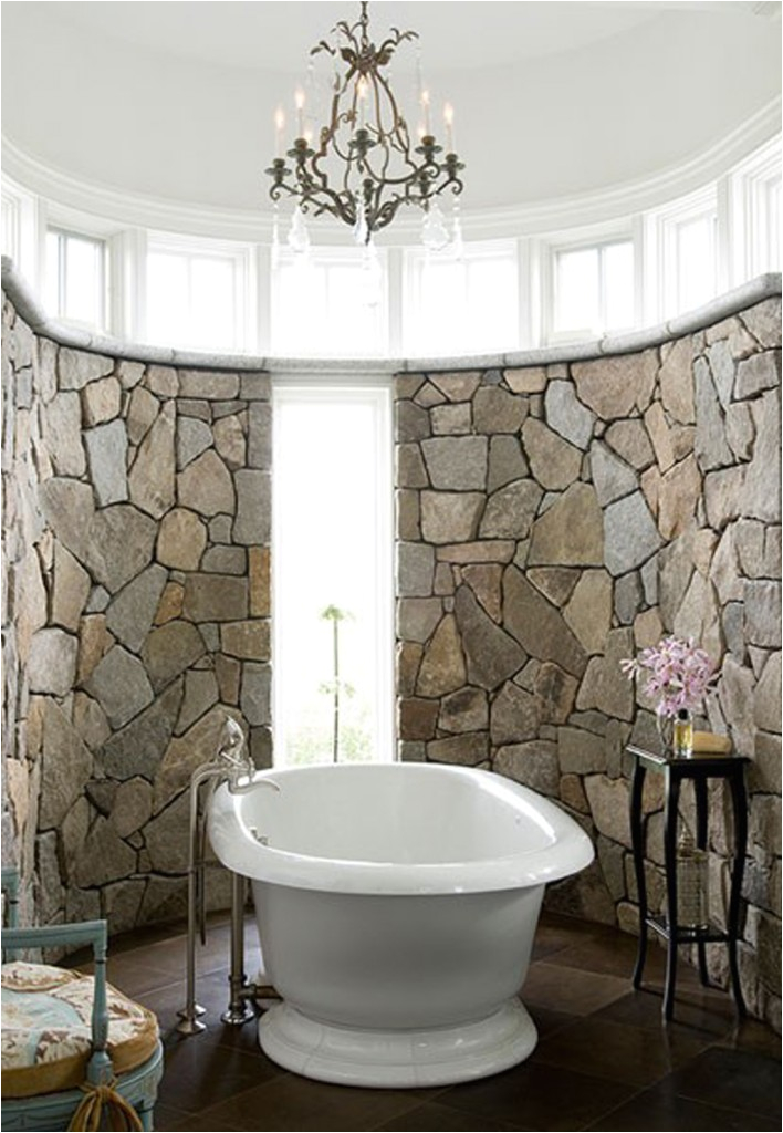 Stone Bathtub Designs Cozy Bathroom Designs with Stone Walls